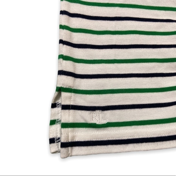 LAUREN Ralph Lauren Striped Boatneck Top Half Sleeves Women’s Size M - Picture 5 of 6